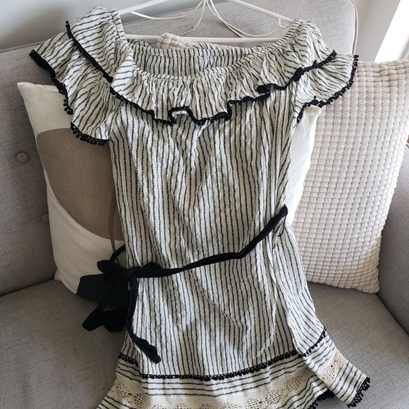 Zara Off-the-shoulder Cotton Dress XS - Picture 1 of 6